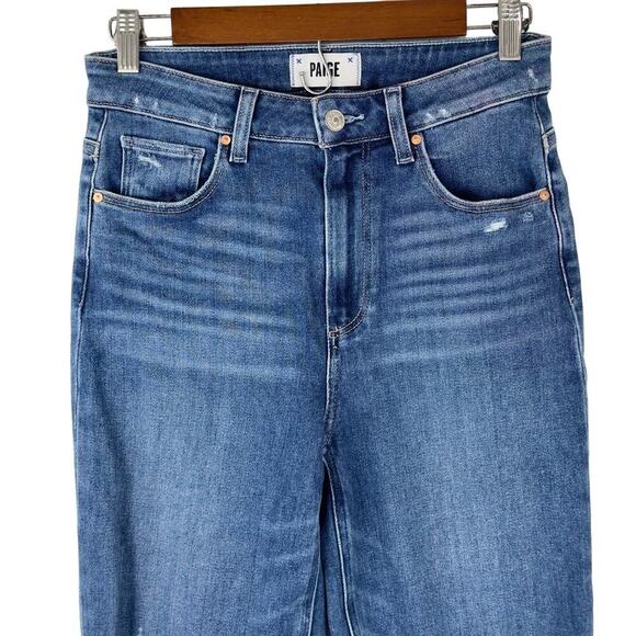 PAIGE HIGH RISE STRAIGHT STELLA CROPPED JEANS IN CEYLON DESTRUCTED NWT SIZE 27‎ - Picture 4 of 16